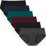INNERSY Womens Underwear Cotton Hipster Panties Regular & Plus Size 6-Pack